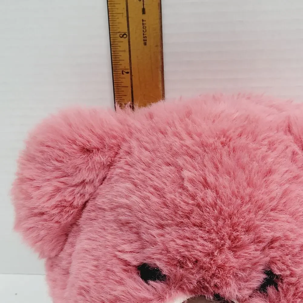 Plush Pink Bear Head 3D Backpack Purse Gold Chain Cosplay Dressup Anime